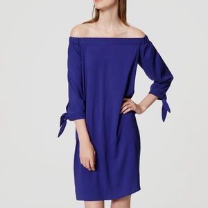 Royal blue LOFT off the shoulder dress Sz S